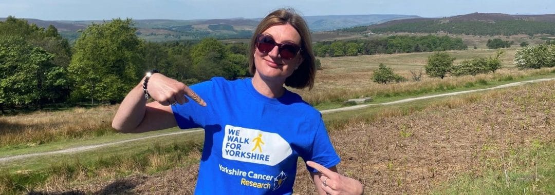 Image of Rachel Underwood in we walk for yorkshire t-shirt